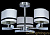 932-3 WXS chrome+black  люстра потолочная